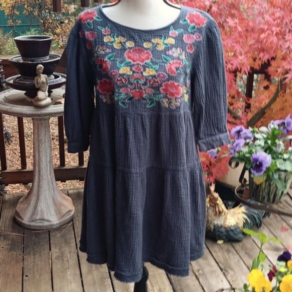 Umgee Embroidered Cotton Shift Cottagecore - Picture 1 of 10